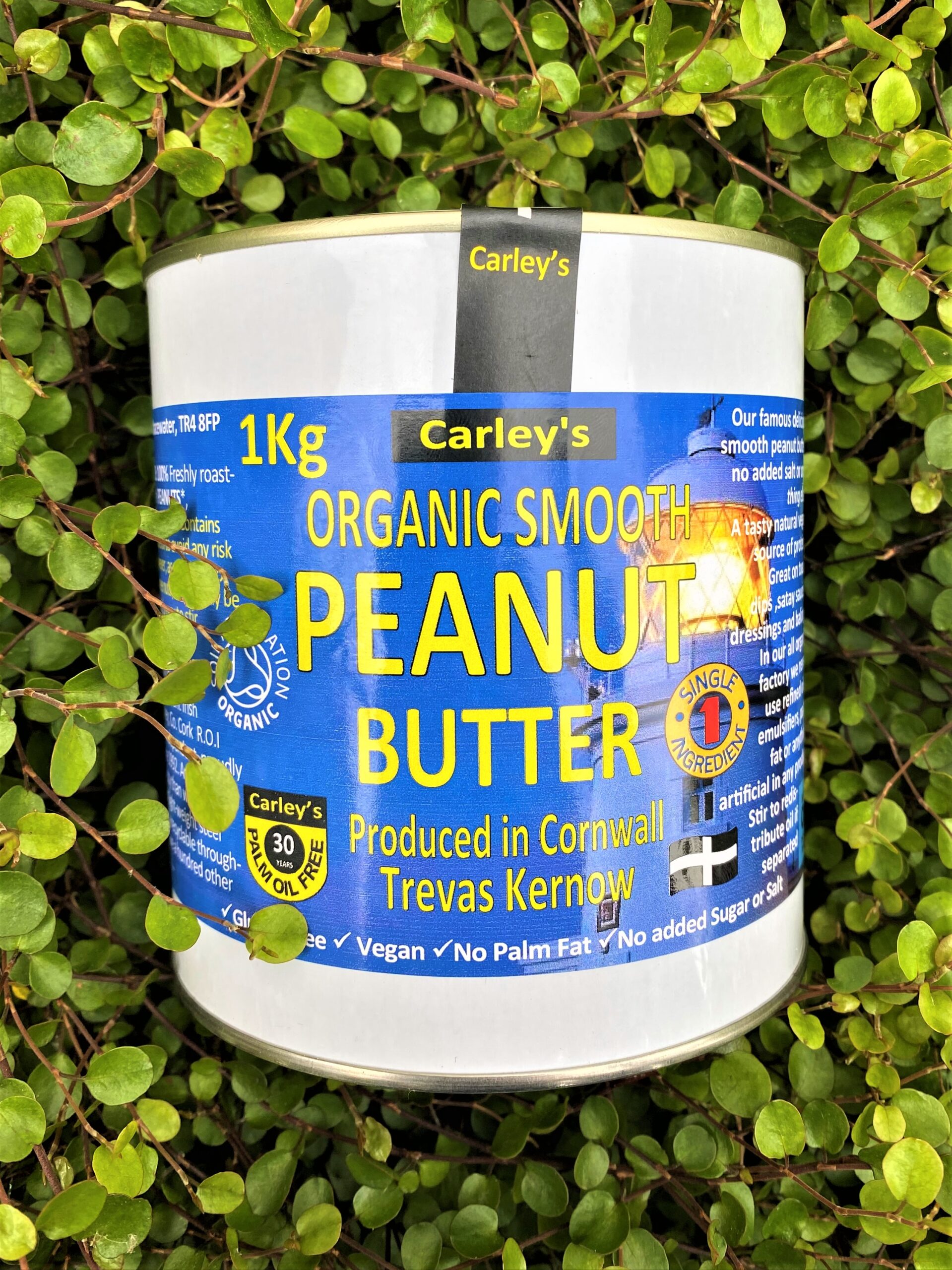 TIN 1Kg Org ROASTED SMOOTH Peanut Butter ECO
